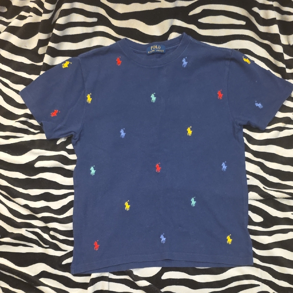 Polo by Ralph Lauren Kids' Navy Tee with Colorful Pony Accents